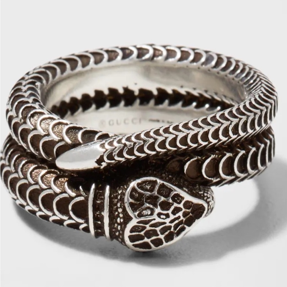 GUCCI Gg Marmont Ring Snk Motif Sl size 9.5 new in box rare made in Italy - Picture 3 of 7